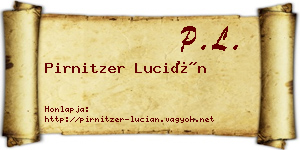 Pirnitzer Lucián névjegykártya